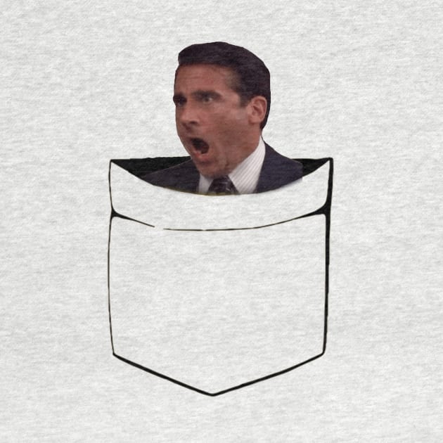 Michael Scott Steve Carell Pocket Funny T-Shirt by daviujin